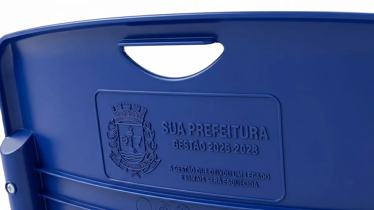 Brasão da prefeitura em alto relevo