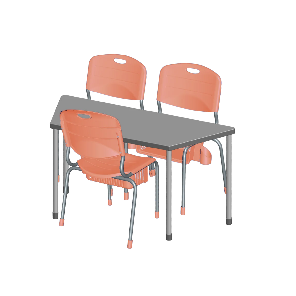 Conjunto Angular Trapezio 3 cadeiras Tamanho 06 · 01
