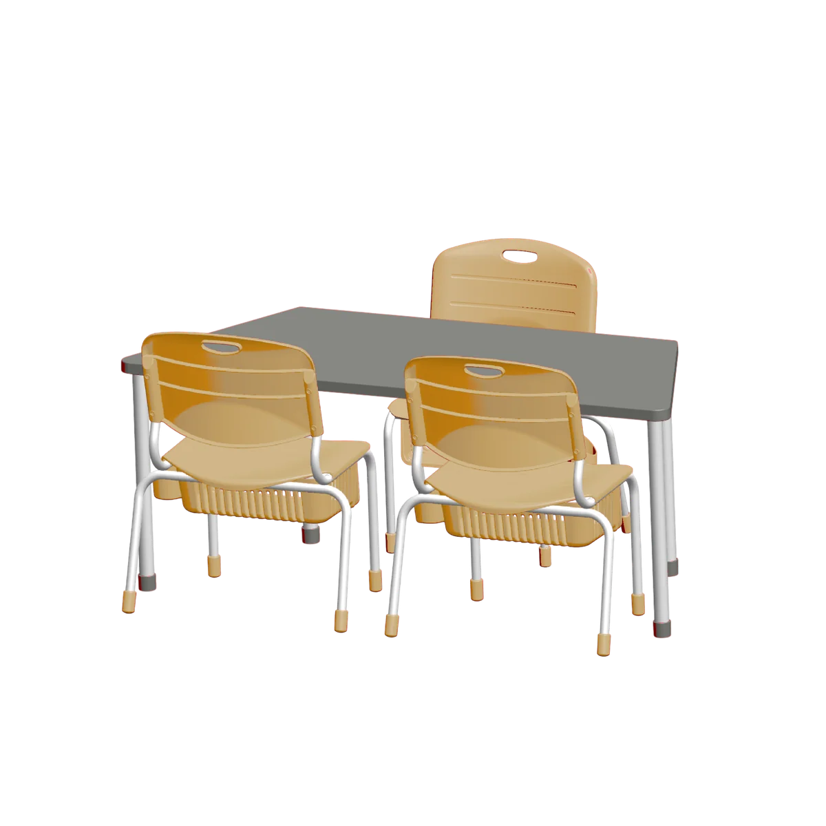 Conjunto Angular Trapezio 3 cadeiras Tamanho 03 · 06