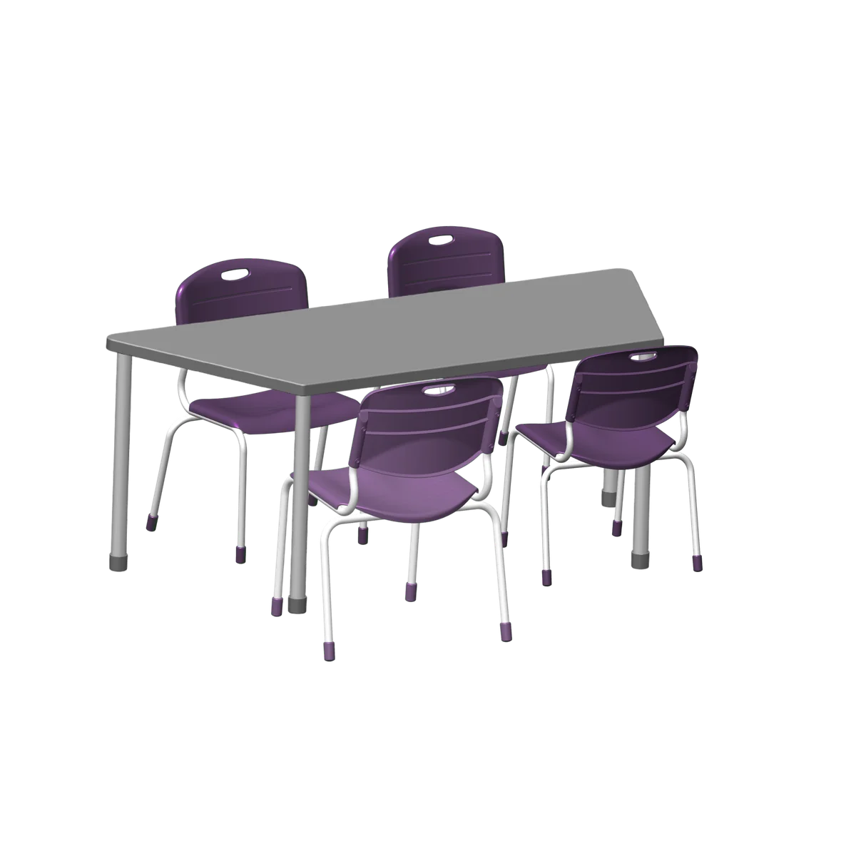 Conjunto Angular Trapezio 4 cadeiras tamanho 03 · 01