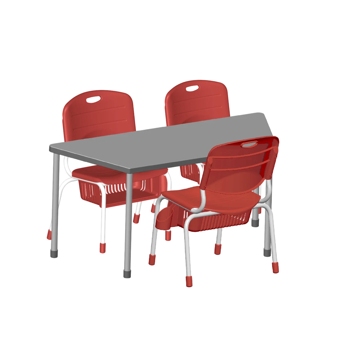 Conjunto Angular Trapezio 3 cadeiras Tamanho 04 · 02