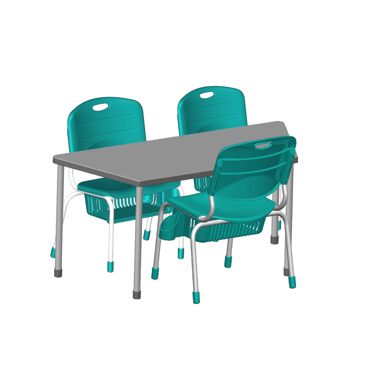 Conjunto Angular Trapezio 3 cadeiras Tamanho 04 · 03