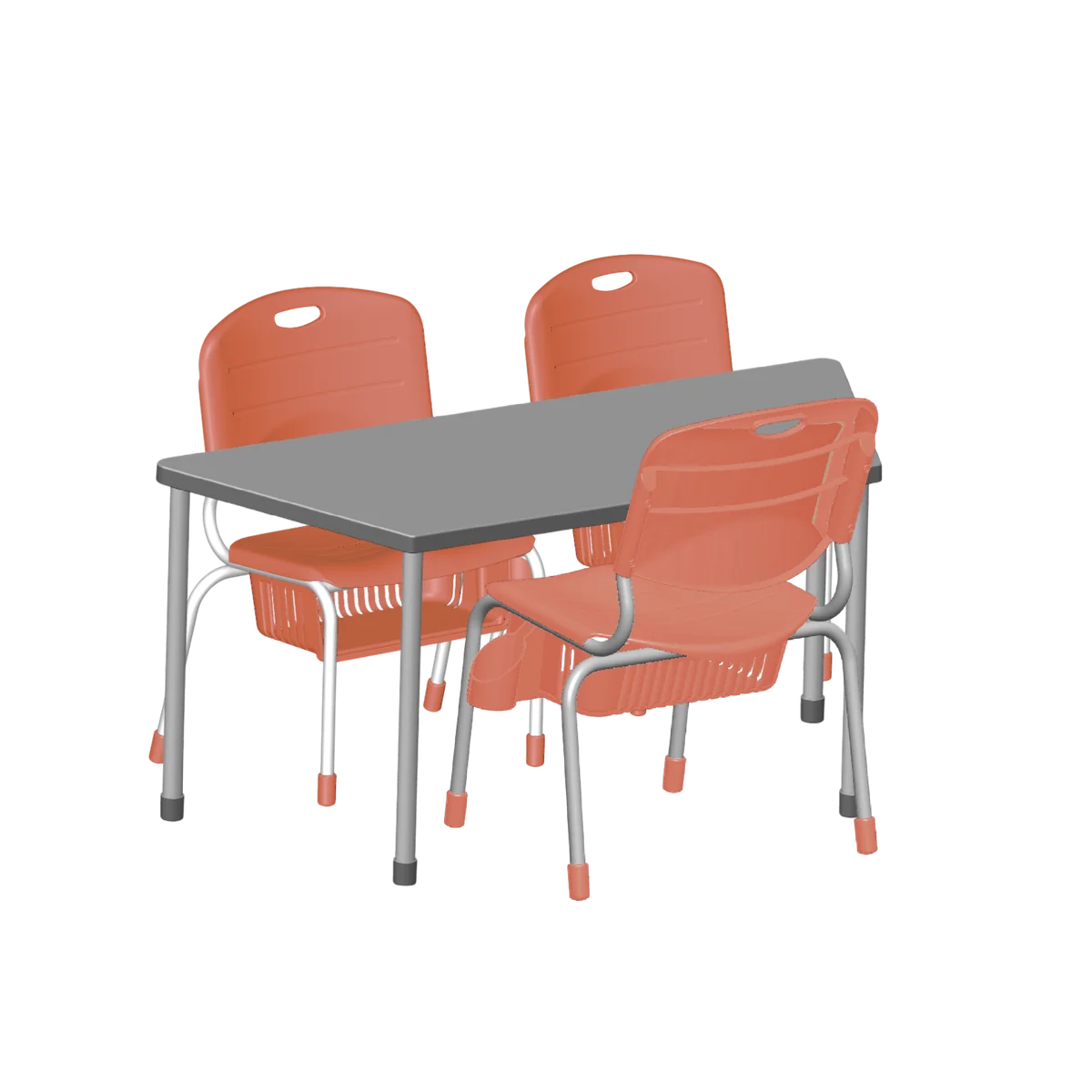 Conjunto Angular Trapezio 3 cadeiras Tamanho 04 · 06